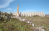 Sicily, Ragusa coast, old factory at Sampieri beach 